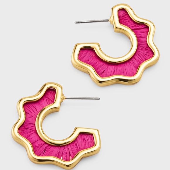 MIGNONNE GAVIGAN Magenta Mini Darby Hoop Earrings - Picture 6 of 10
